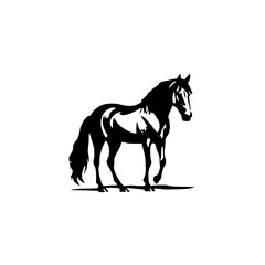 Obraz na płótnie Canvas horse silhouette isolated on white background | Vector illustration of horse