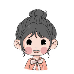 a girl with love pattern blouse