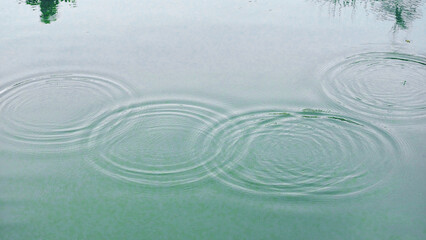 Calm water surface texture with splashes and waves. Mint colored waves in the sun. Copy space.