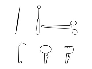  Medical instrument  vector set.
