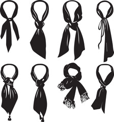 Beautiful Silhouette Scarf Vector Design.