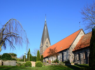 Fototapeta na wymiar Historical Church Borby in the Town Eckernförde, Schleswig - Holstein