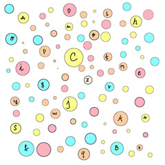 Alphabet bubble element