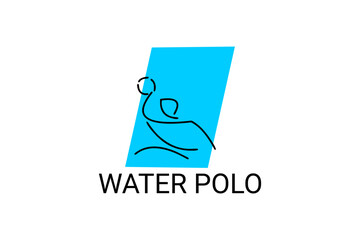 water polo vector line icon. playing water polo. sport pictogram illustration.