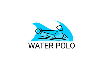 Obraz premium water polo vector line icon. playing water polo. sport pictogram illustration.