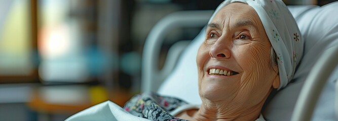 smiling hospitalised cancer patient