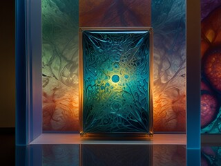 masterpiece glass art Menger sponge design spiral patt