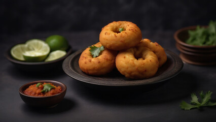 Vadas on a plate, a south Indian dish