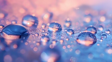 Pastel Dreams: Close-Up of Ethereal Water Droplets