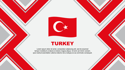 Turkey Flag Abstract Background Design Template. Turkey Independence Day Banner Wallpaper Vector Illustration. Turkey Vector - obrazy, fototapety, plakaty