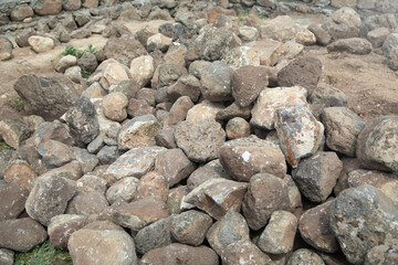 Stack of rough stones in outdoor. - 790552107