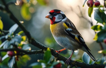 Obraz premium European Goldfinch in Natural Habitat