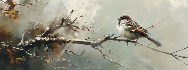 bird on a branch - Powered by Adobe