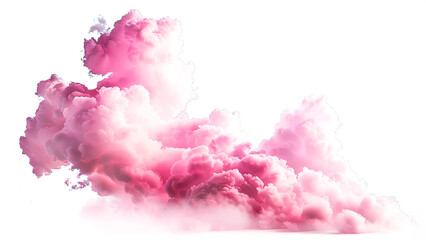 Fototapeta premium Pink clouds on white background illustration. Banner of beautiful sky