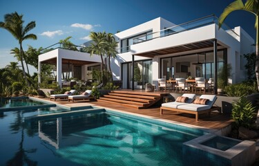 Fototapeta premium Modern Luxury Villa with Pool