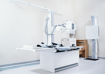 X-ray machine in the clinic. Medical equipment in hospital