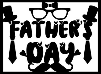 Father's day Paper cutout Design, father's Day typography design 