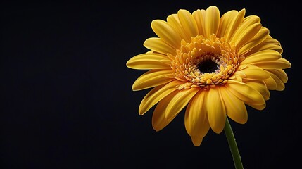 yellow flower, copy space for text. Image of beautiful flower.