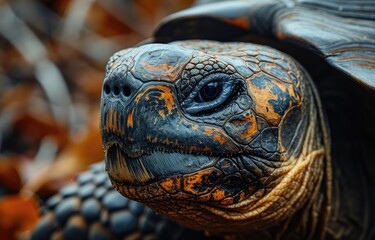 Fototapeta premium Detailed Galapagos Tortoise Portrait