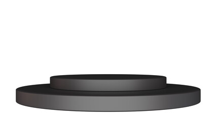 a black pedestal with a white background