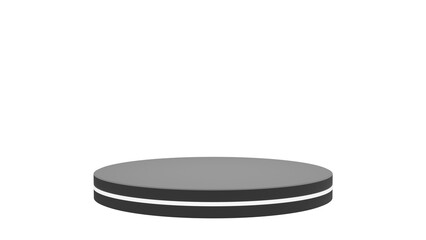 a black and white round object on a white background