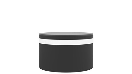 a black and white container with a lid