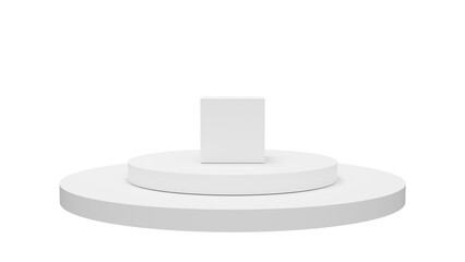 Fototapeta na wymiar a white pedestal with a square on top