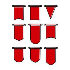 Vector icon set of pennant flag good for banner,poster,education,website icon,bussines icon,element and more