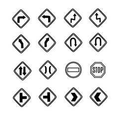 Vector icon set of traffic sign good for banner,poster,education,website icon,bussines icon,element and more
