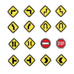 Vector icon set of traffic sign good for banner,poster,education,website icon,bussines icon,element and more