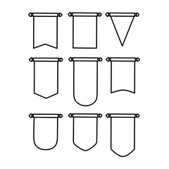 Vector icon set of pennant flag good for banner,poster,education,website icon,bussines icon,element and more