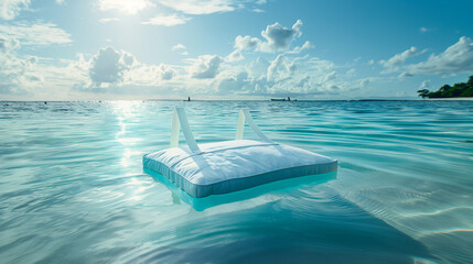 Luxurious Floating Lounge in Tropical Ocean Waters