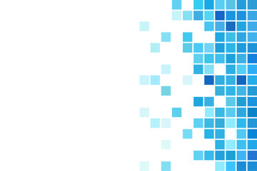Gradient blue pixel on white background with copy space.