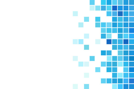 Gradient blue pixel on white background with copy space.
