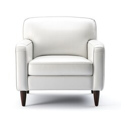 Modern White Leather Armchair