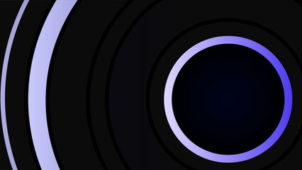 Large dark grey circles with glowing blue white light circle frame abstract background