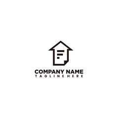 Fototapeta premium Document home icon logo design concept simple vector
