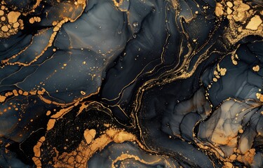 Fototapeta premium Blue and Gold Marble Abstract