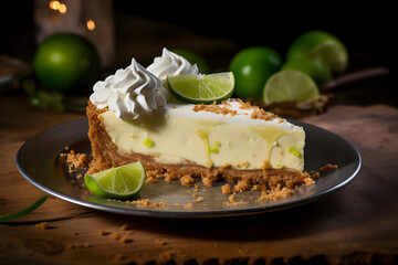 Key Lime Pie, Tart, sweet pie with zesty key lime filling