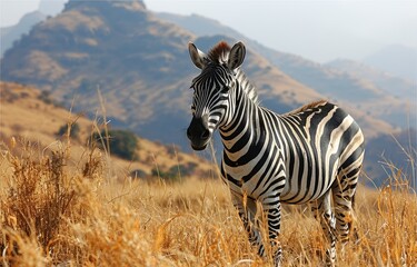 Naklejka premium Zebra in Golden Hour
