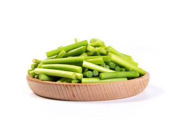 fresh garlic bolt isolated on the white background