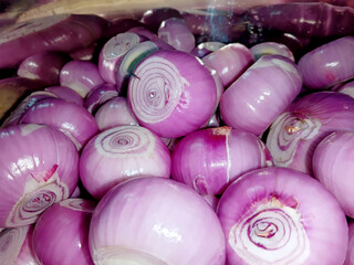 Lot of Indian onions. selective focus image.