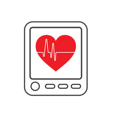 illustration of cardiography analysis, vector art.