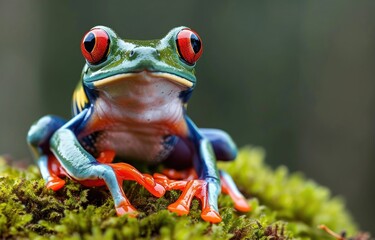 Vibrant Red-Eyed Tree Frog Close-Up