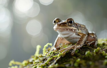 Frog on Mossy Perch
