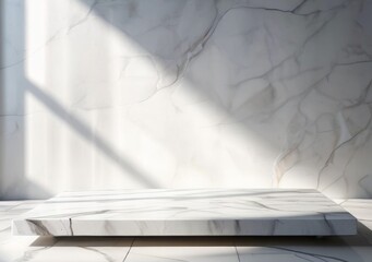 Marble podium pedestal with shadow
