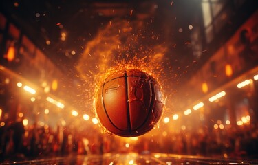 Fiery Basketball in Action