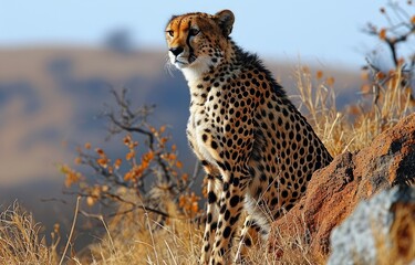 Obraz premium Cheetah on Watch