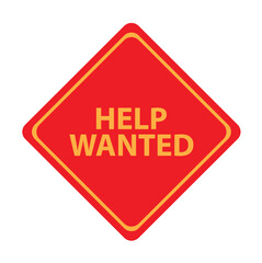 help wanted sign on white background