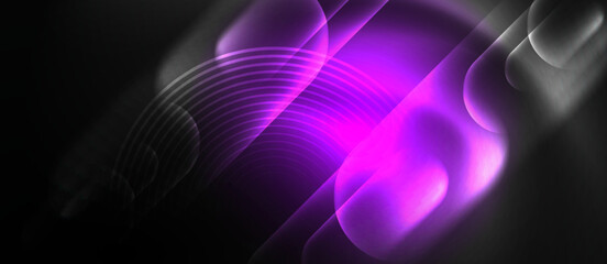 An electric purple wave pulses against a backdrop of deep darkness, resembling a mesmerizing water pattern in the sky with hints of magenta and violet hues